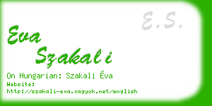 eva szakali business card